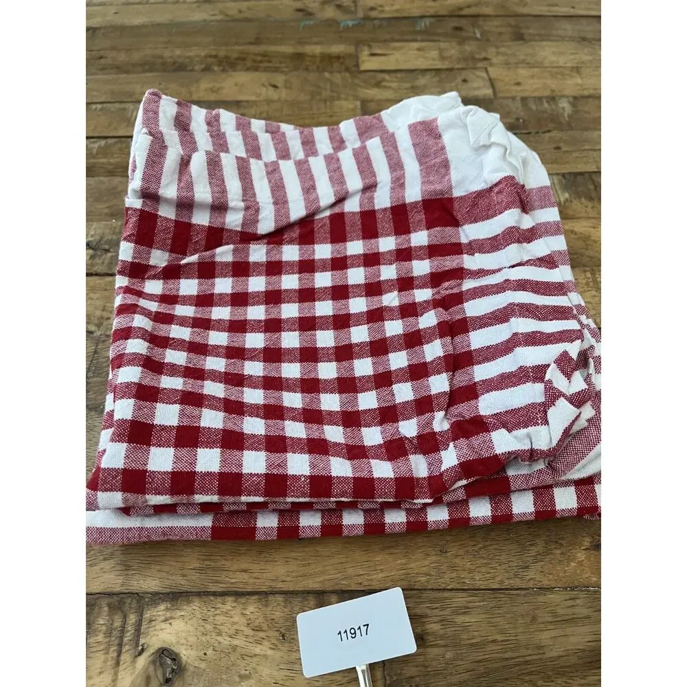 Sur La Table Red White Plaid 100% Cotton Napkins Set of 4 20 x 20